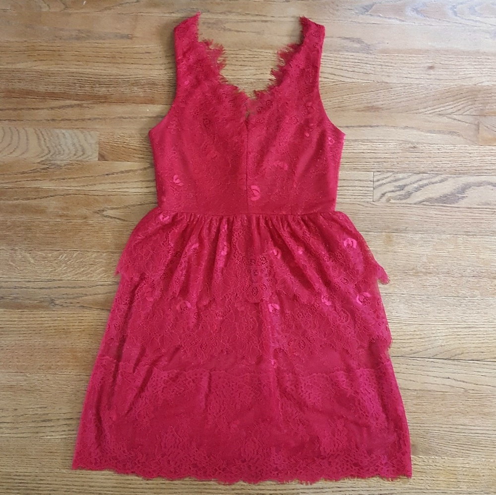 Francesca's Red Lace Dress